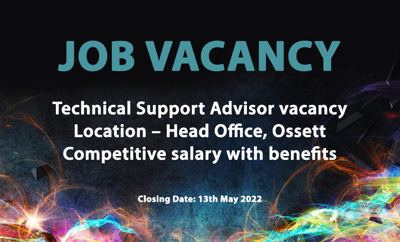 Technical Support Advisor vacancy Location Head Office, Ossett